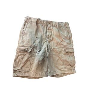 Abercrombie & Fitch Men Beige Cargo Shorts Button Fly Size 34